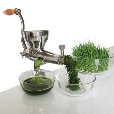 Byzoo handmatige  Tarwegras Slowjuicer (RVS)  + Kweekkit