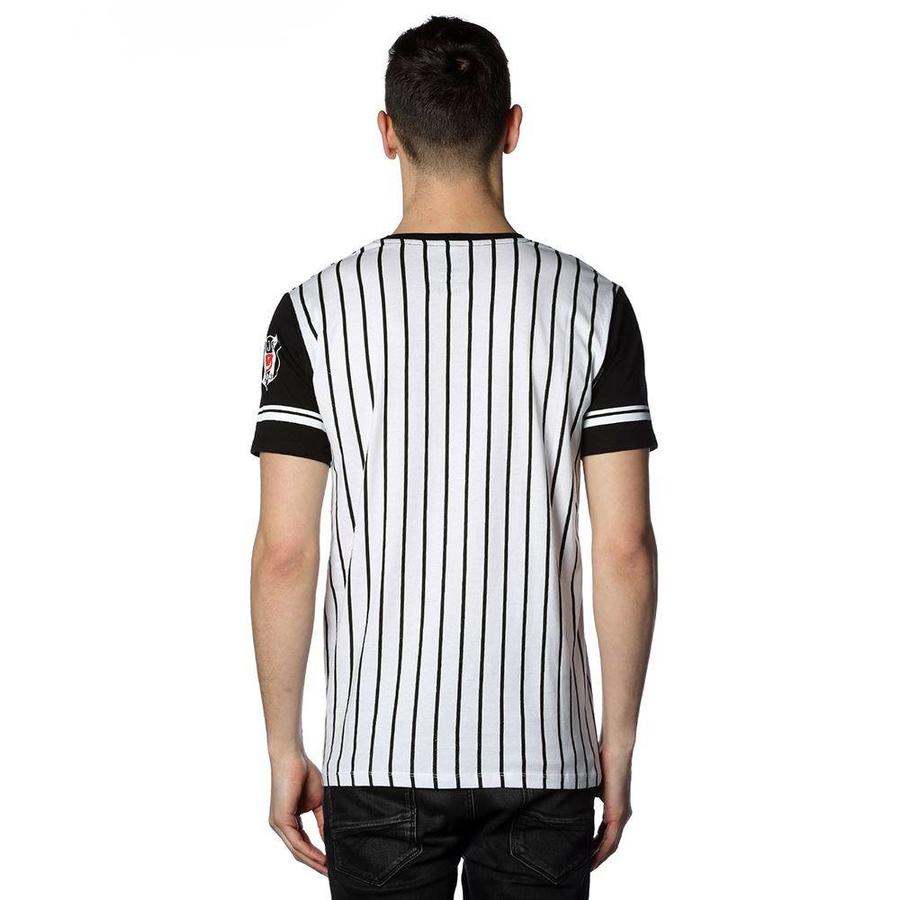 Beşiktaş gestreift college t-shirt herren 7718117 SCHWARZ-WEIβ