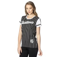 Beşiktaş womens striped college t-shirt 8718117 Black