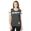 Beşiktaş womens striped college t-shirt 8718117 Black