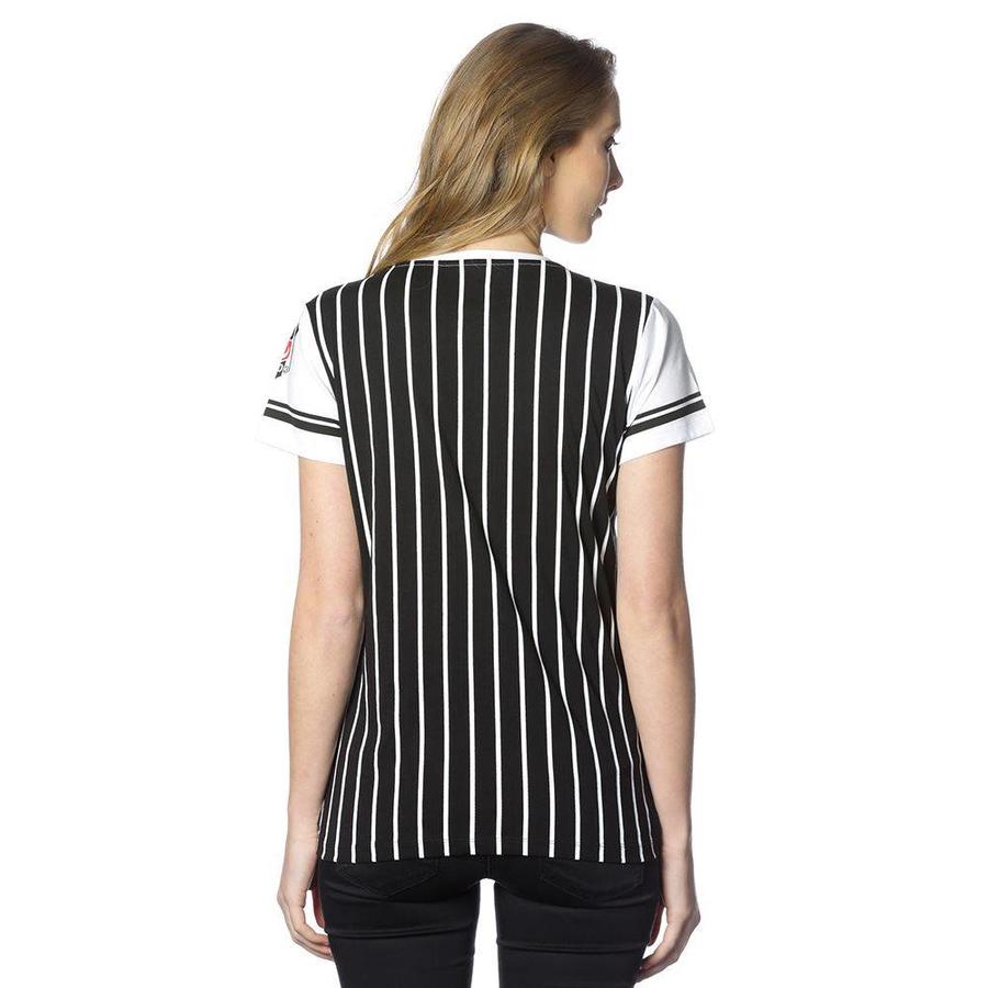 BEŞİKTAŞ ÇİZGİLİ KOLEJ KADIN T-SHIRT 8718117 Siyah