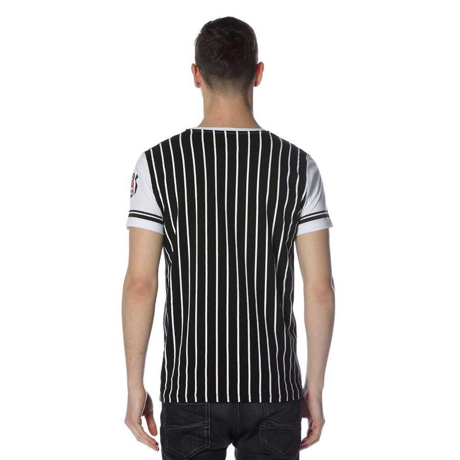 Beşiktaş college t-shirt rayé pour hommes 7718117 Noir