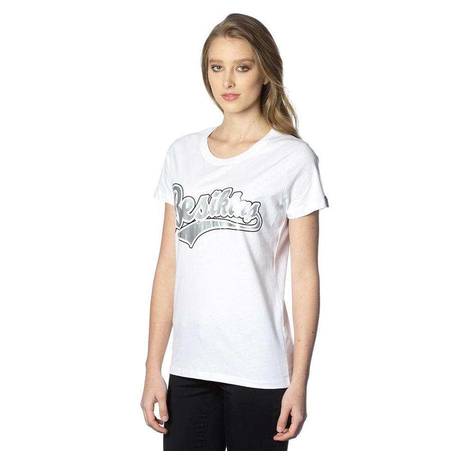 Beşiktaş College T-Shirt Spezielle Bedruckt Damen 8818103 Weiβ