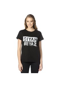 BEŞİKTAŞ PULLU SİYAH BEYAZ KADIN T-SHIRT 8818150