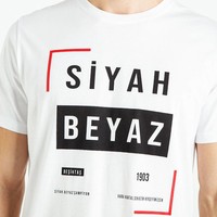 Beşiktaş Noir Blanc Frame T-Shirt pour hommes 7819112