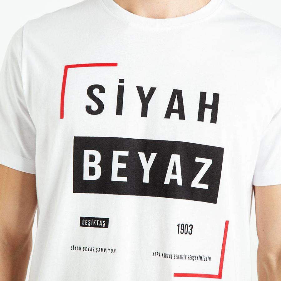 BEŞİKTAŞ SİYAH BEYAZ FRAME ERKEK T-SHIRT 7819112