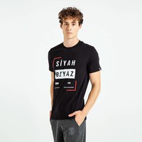 Beşiktaş Noir Blanc Frame T-Shirt pour hommes 7819112 Noir
