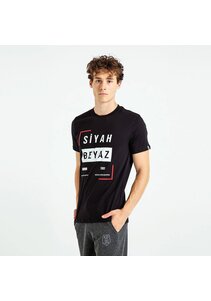 Beşiktaş Noir Blanc Frame T-Shirt pour hommes 7819112 Noir