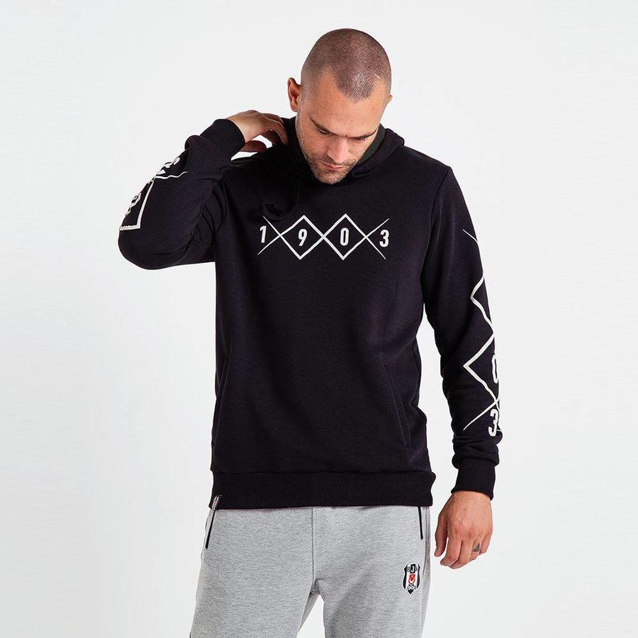 Beşiktaş Mens 1903 Allover Hooded Sweater 7819226 Black