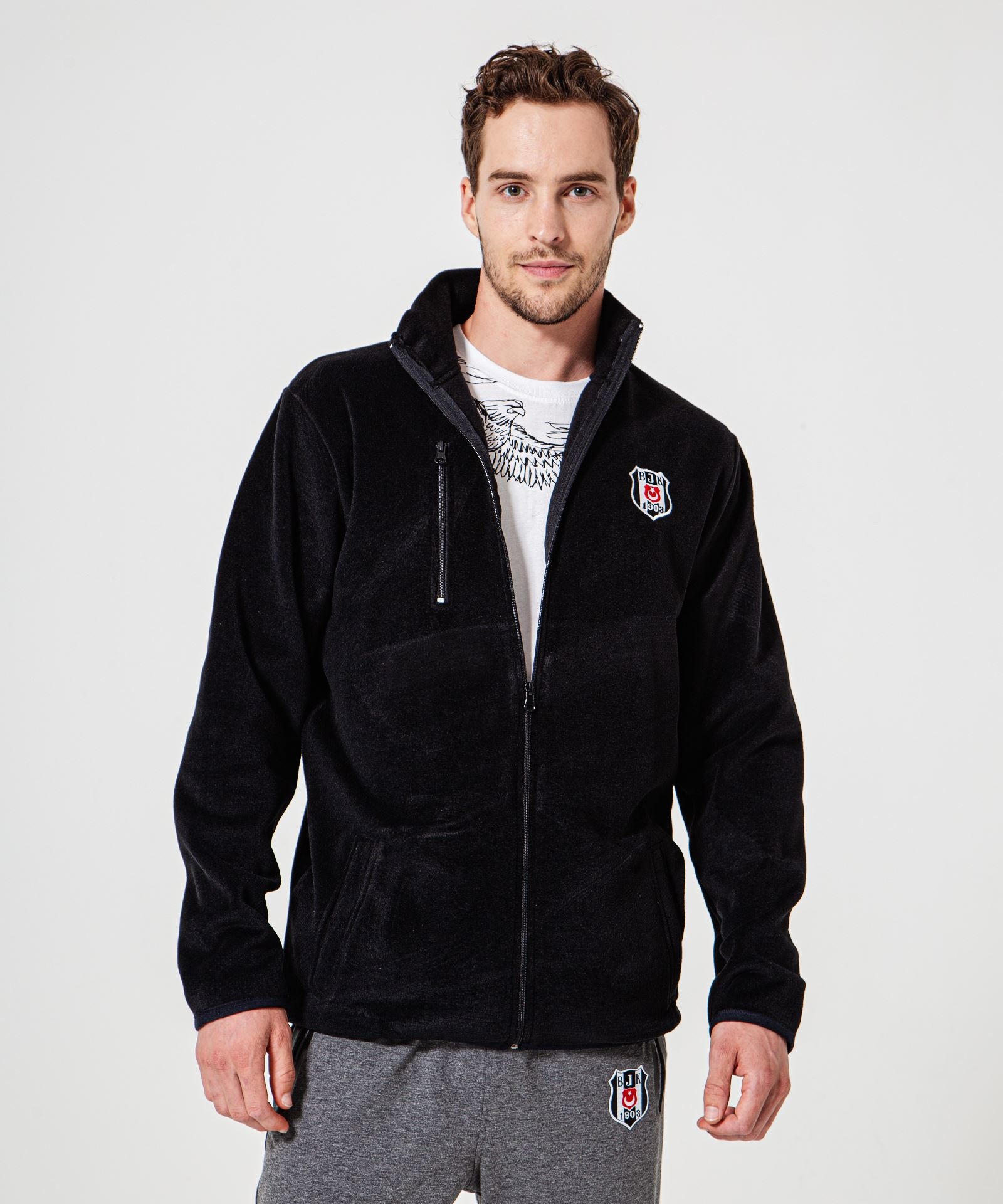 Sandfox Relax Erkek Polar Sweatshirt Haki