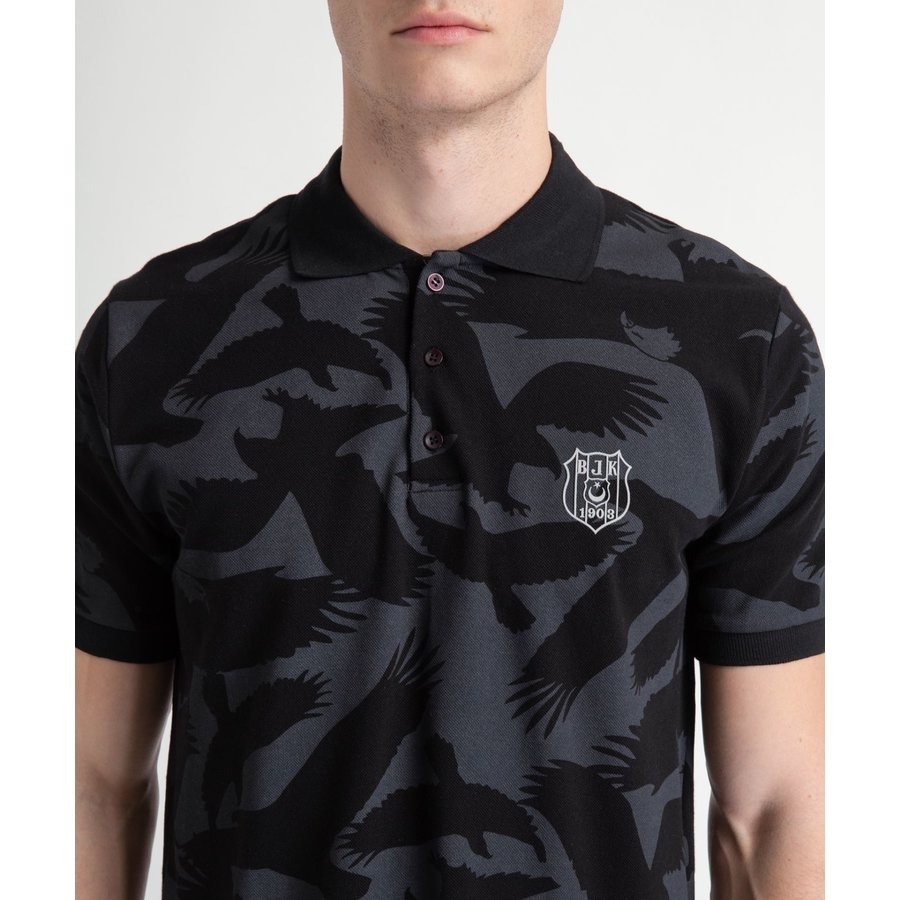 Beşiktaş All Over Eagle Polo T-Shirt Pour Hommes 7919151