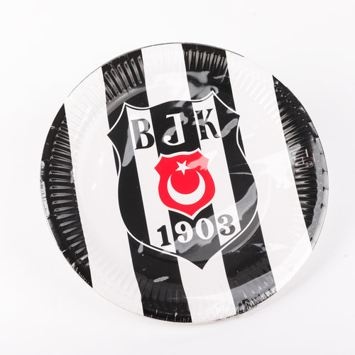 Beşiktaş licensed paper plate 23 cm - 8 pcs