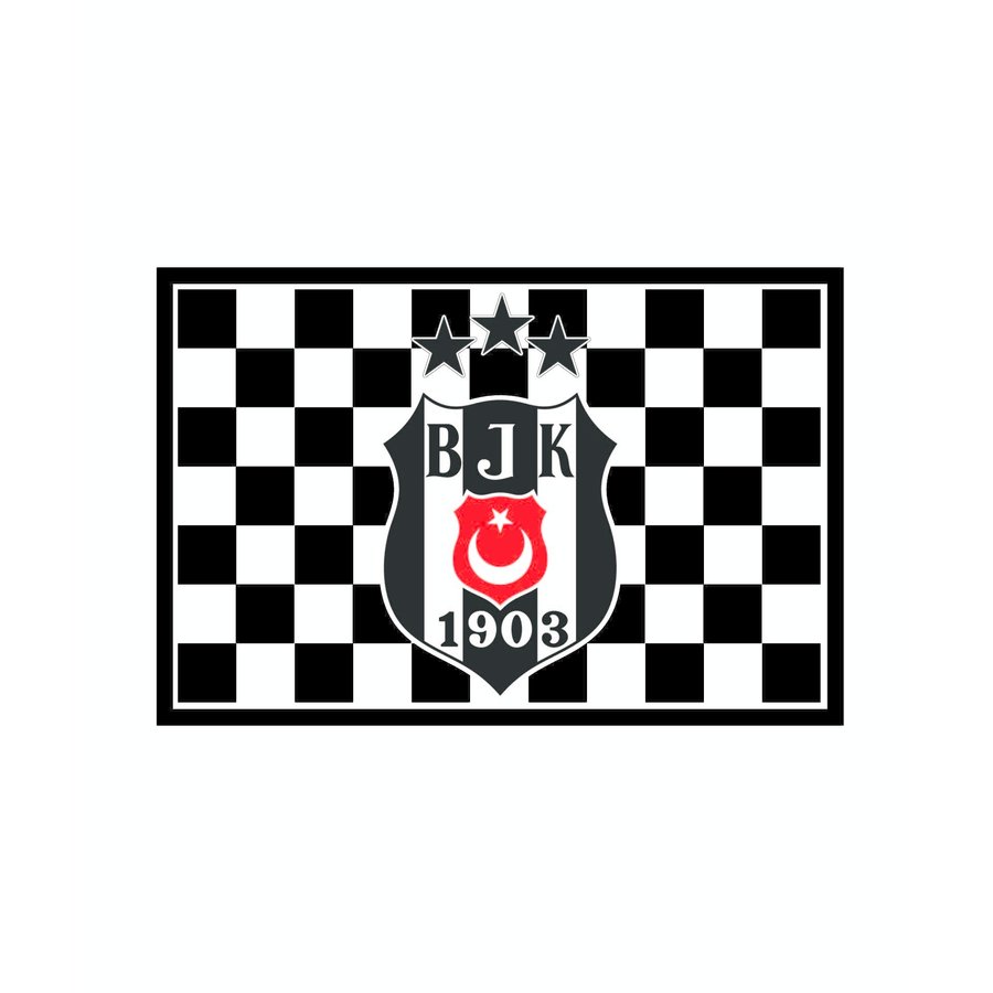 Beşiktaş Drapeau Quadrillé 3 étoiles 70*105