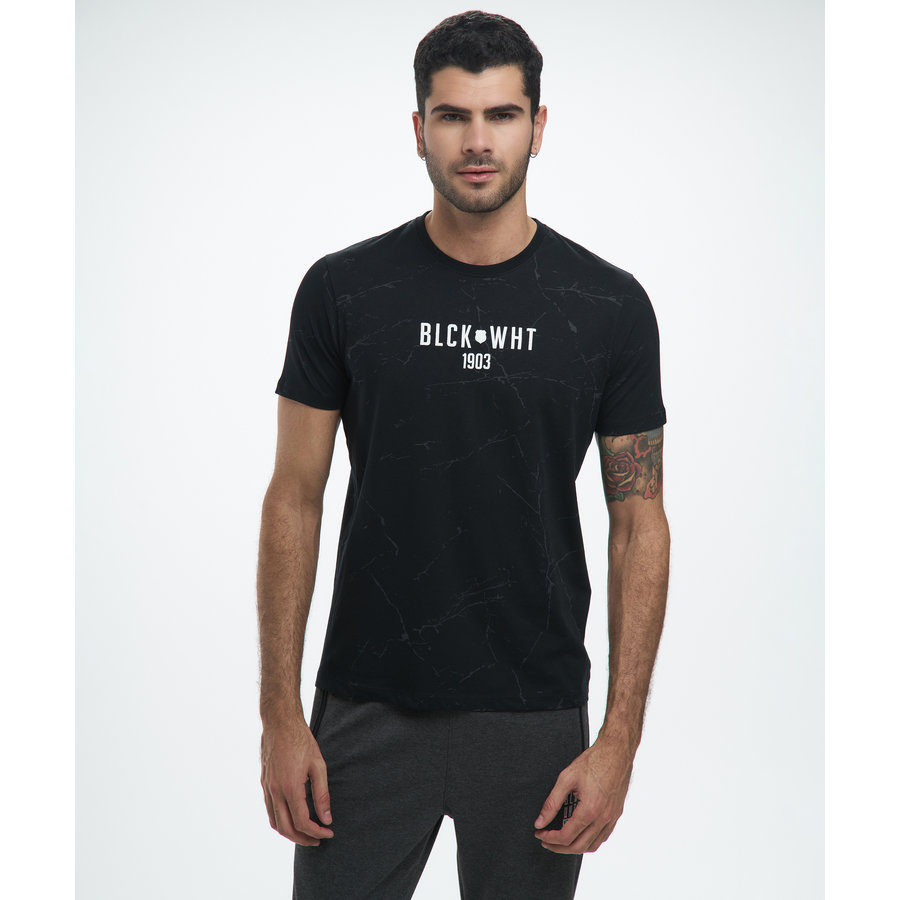 BEŞİKTAŞ BLCK WHT METRAJ BASKILI  ERKEK T-SHIRT 7122108