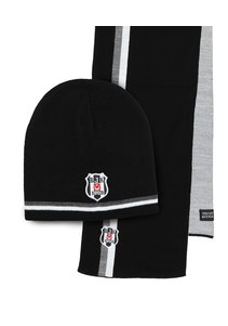 Beşiktaş Unisex Set Scarf Hat 01 Black