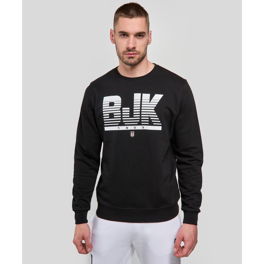 Beşiktaş Striped BJK Sweater Heren 7222200T3 Zwart