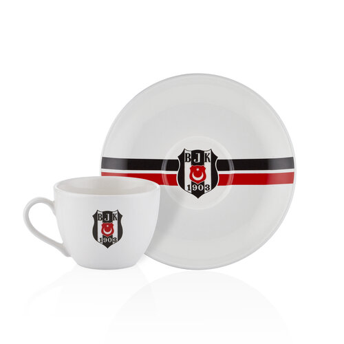 Beşiktaş Set de 2 Tasse à Thé rayée N3427