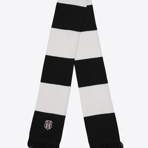 Beşiktaş Echarpe Noir-Blanc Tricoté 24K