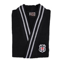 Beşiktaş Schwarz-Weiss Bademantel für Erwachsene S