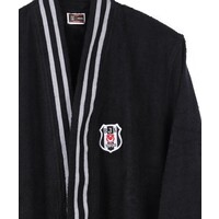 Beşiktaş Schwarz-Weiss Bademantel für Erwachsene S