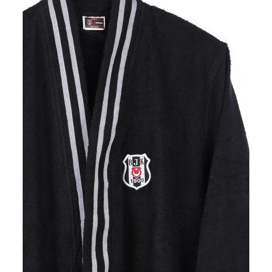Beşiktaş Schwarz-Weiss Bademantel für Erwachsene S