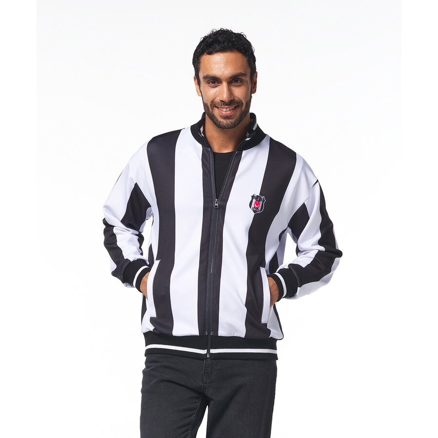 Beşiktaş Mens Striped Zipper Sweater 7425247T3