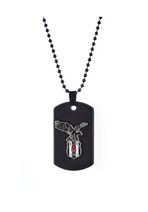BEŞİKTAŞ MAT SİYAH KARTAL LOGO KÜNYE KOLYE 01