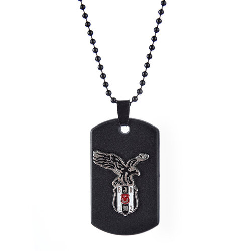 BEŞİKTAŞ MAT SİYAH KARTAL LOGO KÜNYE KOLYE 01