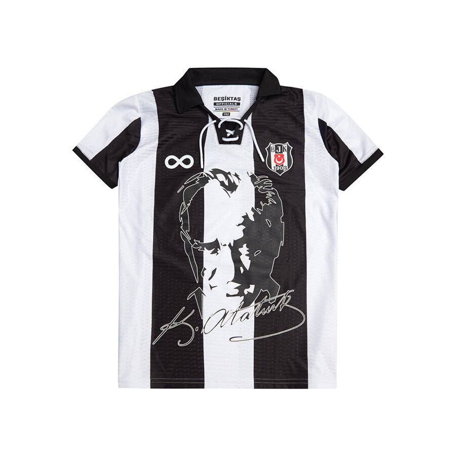 Beşiktaş Polo Maillot à Rayures  25-26 Atatürk Pour Enfants