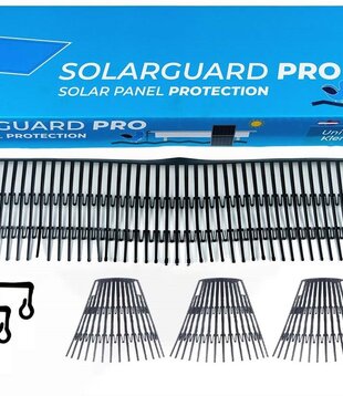 Solarguard pro vogelwering set 20 meter 108 stuks 30mm clips / 4 hoekstukken