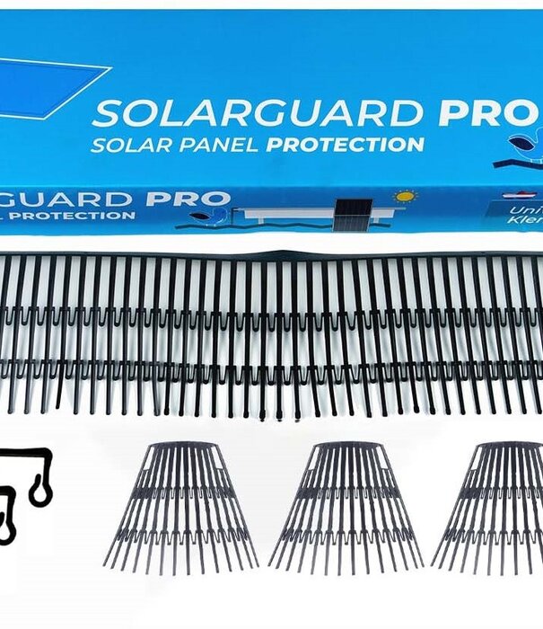 Solarguard pro vogelwering set 20 meter 108 stuks 30mm clips / 4 hoekstukken