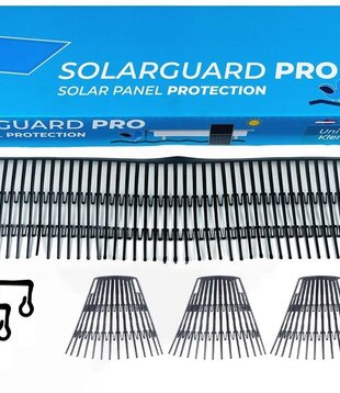 Solarguard pro vogelwering set 20 meter 108 stuks 40mm clips / 4 hoekstukken