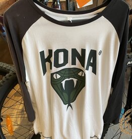 Kona Baseball Snake T-Shirt White/Black - Faded by the sun on one side (EX-Display)