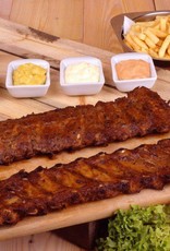 Gegaarde spareribs in barbecuesaus (lat van +/- 750g )