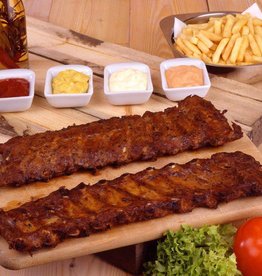 Gegaarde spareribs in barbecuesaus  (lat van +/- 750g )