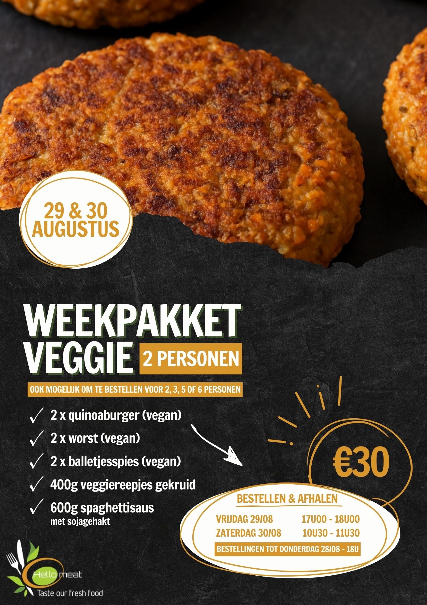 VEGGIE PAKKET 29 & 30/08