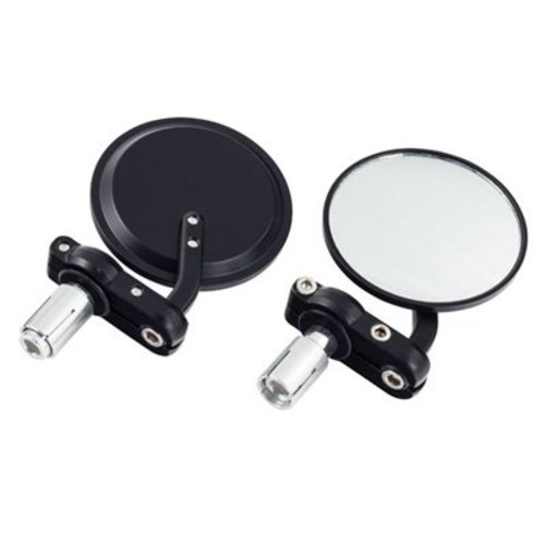 Pair of Black 3" Bar End Enduro Mirrors