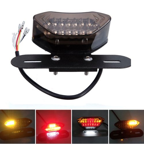 LED Tail light with Integrated Indicators & Plate Holder SMOKE