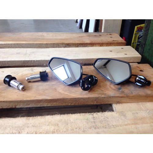 Set Moderne Bar End Spiegels Zwart