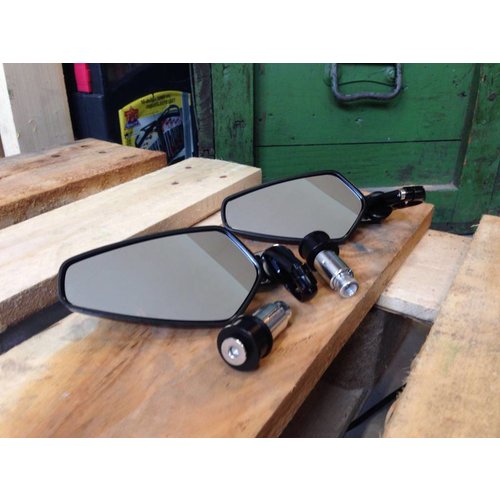 Set Moderne Bar End Spiegels Zwart