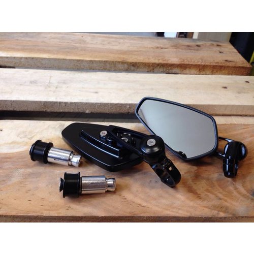 Set Moderne Bar End Spiegels Zwart