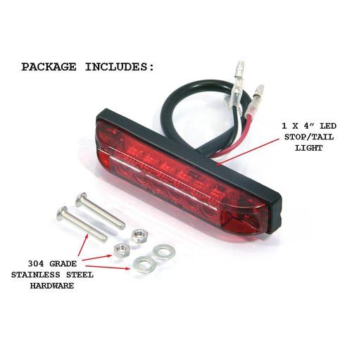 Achterlicht LED Stripe Rood 4"