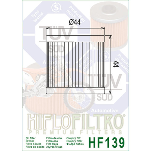Hiflo HF139 Oliefilter