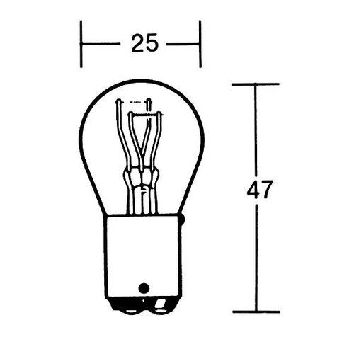 P21/5W Bulb 12V 21/5W BAY15D, Heavy Duty