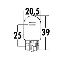 W21/5W, Glassockel-Glühlampe 12V 21/5W W3x16Q