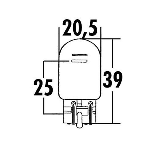 W21/5W, Glassockel-Glühlampe 12V 21/5W W3x16Q