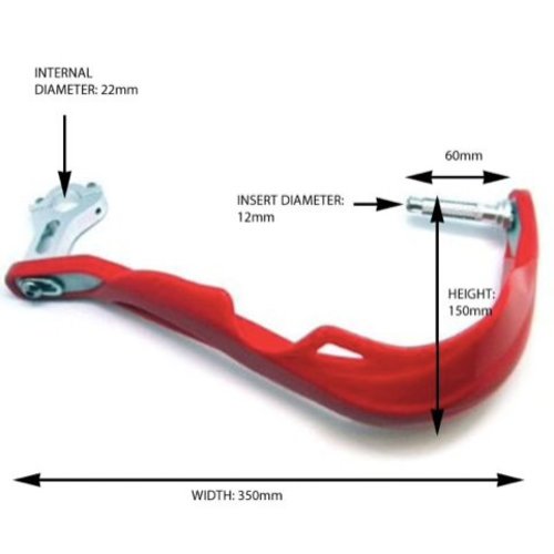 Handbescherming Motocross/Enduro Heavy Duty Rood