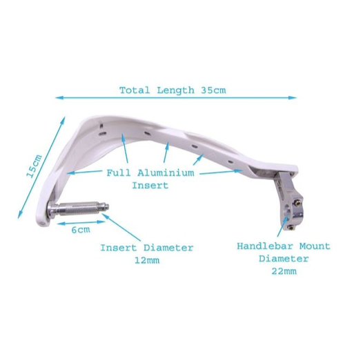 Handbescherming Motocross/Enduro Heavy Duty Wit