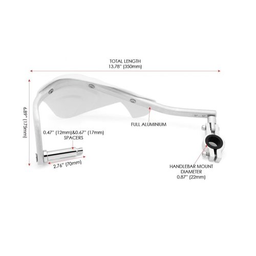 Handguards Motocross/Enduro Heavy Duty White Type 2