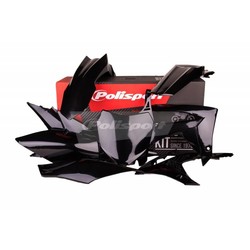 Honda CRF250R 14-17 black Polisport plastics are made from injected plastic with our own brand developed technologies. All the plastic parts are manufactured with the DGP (Durable Gloss Polypropylene) which provides them with high level resistance and glo